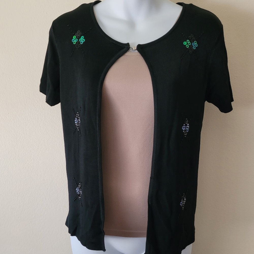3/$20 Black Shrug with Sequins